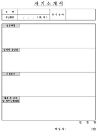 입사지원서용 자기소개서