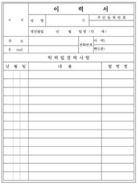 표준 기본이력서